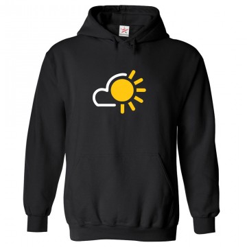 Sun With Clouds Weather Icon Classic Unisex Kids and Adults Pullover Hoodie